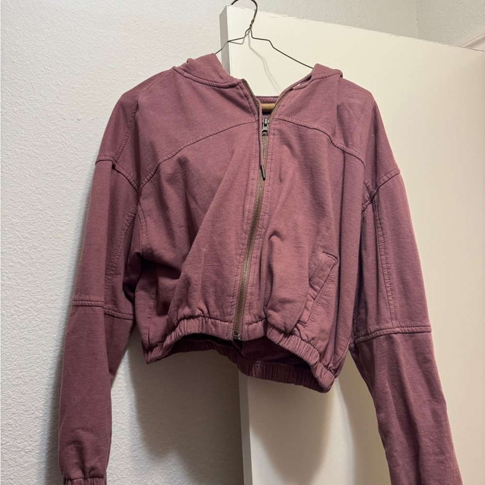 Mauve Zip-Up Hoodie
